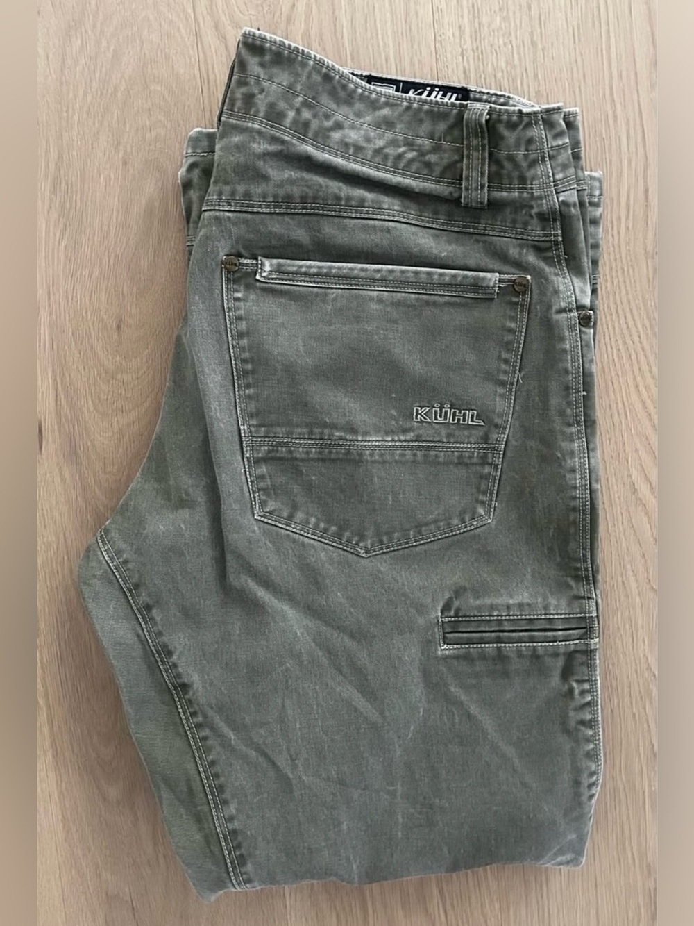 KUHL Rydr Vintage Patina Green Khaki Pants - Size 33x30